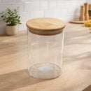 Kit Organização Premium – 3 Potes de Vidro Borossilicato com Tampa de Bambu Hermética