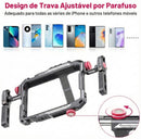 Suporte Gaiola Vídeo Vlog Celular Ulanzi Lino Alça Dupla Ajustável Universal - Estabilizador Rig Profissional para Celular iPhone e Android