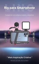 Suporte Gaiola Vídeo Vlog Celular Ulanzi Lino Alça Dupla Ajustável Universal - Estabilizador Rig Profissional para Celular iPhone e Android