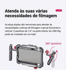 Suporte Gaiola Vídeo Vlog Celular Ulanzi Lino Alça Dupla Ajustável Universal - Estabilizador Rig Profissional para Celular iPhone e Android