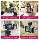 Suporte Gaiola Vídeo Vlog Celular Ulanzi Lino Alça Dupla Ajustável Universal - Estabilizador Rig Profissional para Celular iPhone e Android