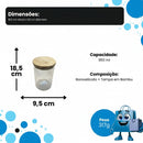 Pote de Vidro Borossilicato 950ml com Tampa de Bambu – Vedação Hermética Premium