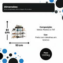 Estante Multiuso Organizadora 4 Andares - 93cm de Largura (Design Industrial)