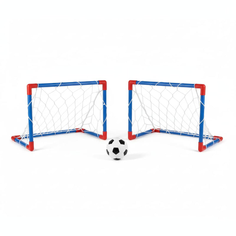 Kit Futebol Infantil Super League – 2 Gols com Rede e Bola para Montar